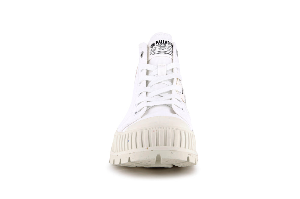 Palladium PALLASHOCK MID ORGANIC Men's Sneakers White | Canada-6589