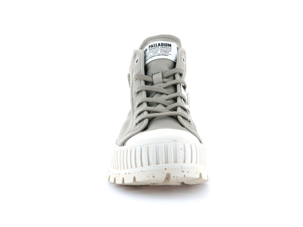 Palladium PALLASHOCK MID ORGANIC Women's High Top Sneakers Dune | Canada-4390