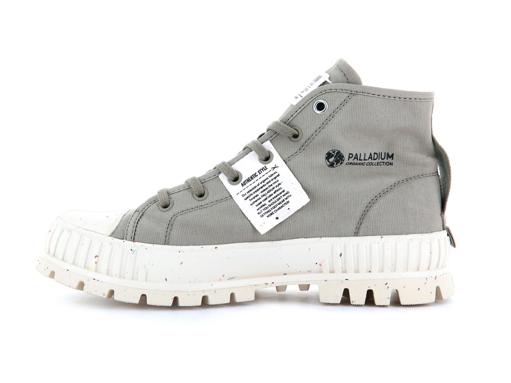 Palladium PALLASHOCK MID ORGANIC Women's High Top Sneakers Dune | Canada-4390