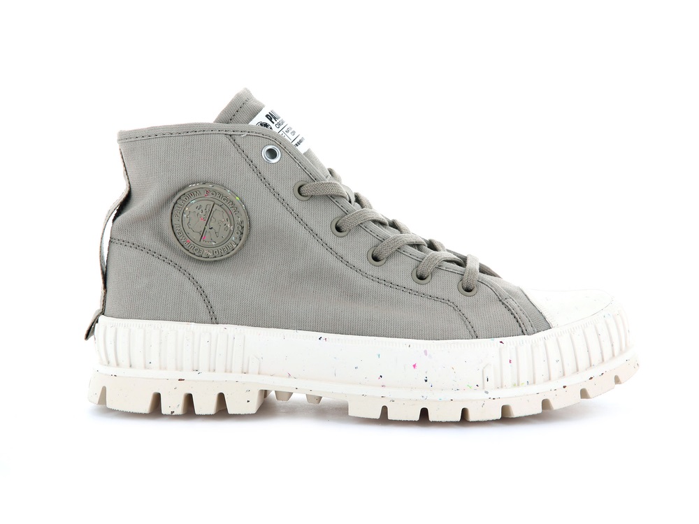 Palladium PALLASHOCK MID ORGANIC Women\'s High Top Sneakers Dune | Canada-4390