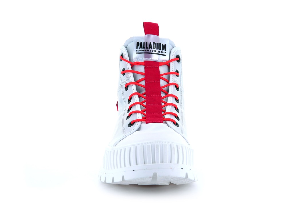 Palladium PALLASHOCK MID TICKET TO EARTH Women's High Top Sneakers White | Canada-1397