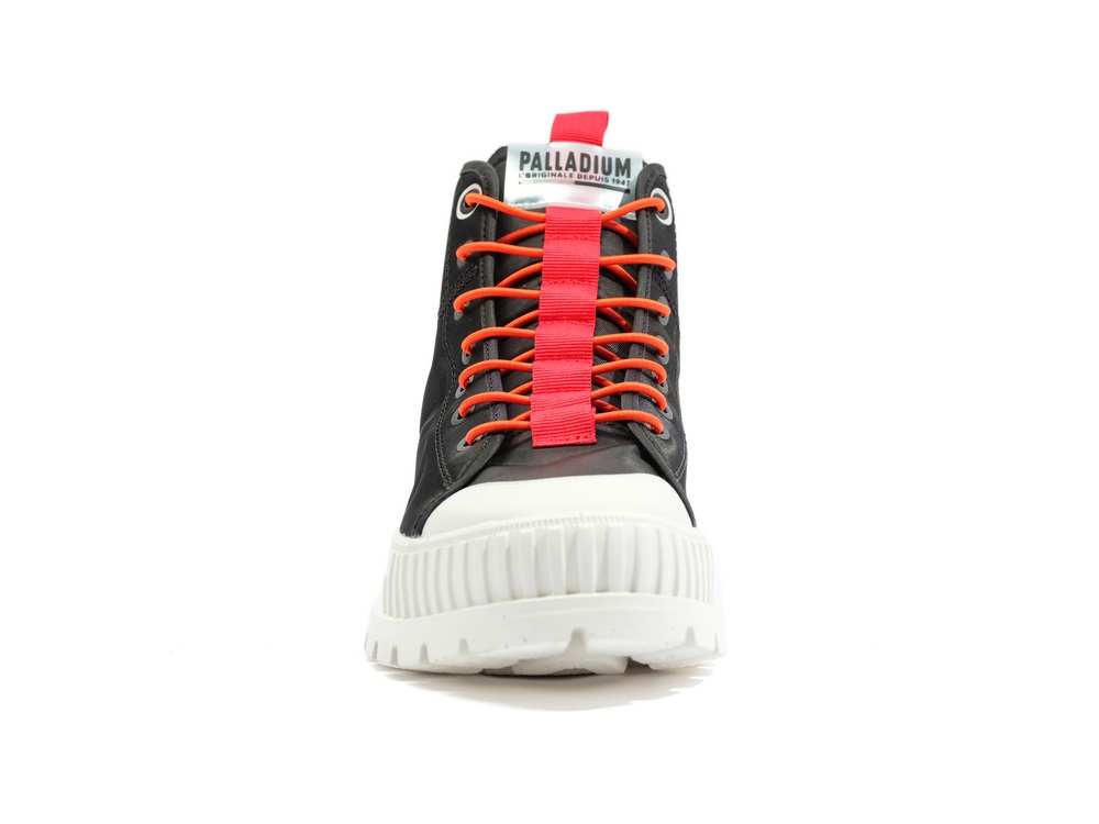 Palladium PALLASHOCK MID TICKET TO EARTH Women's High Top Sneakers Black | Canada-4128