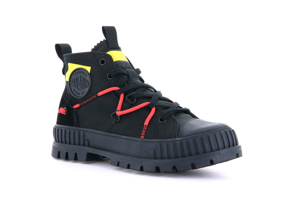 Palladium PALLASHOCK RE-CRAFT Men's High Top Sneakers Black | Canada-8126