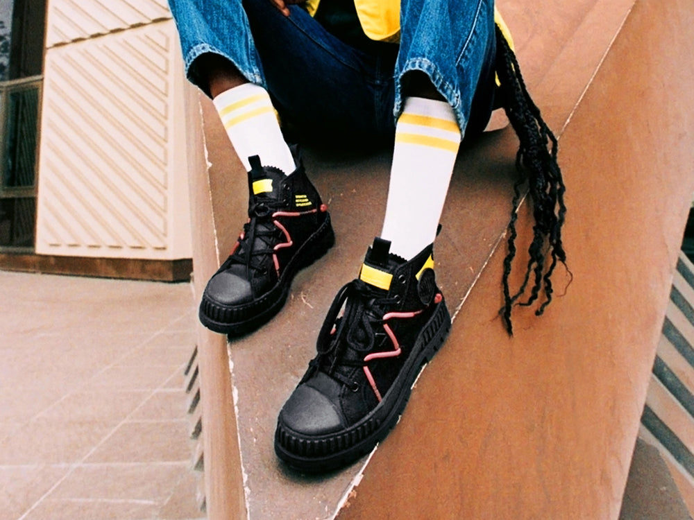 Palladium PALLASHOCK RE-CRAFT Men's High Top Sneakers Black | Canada-8126