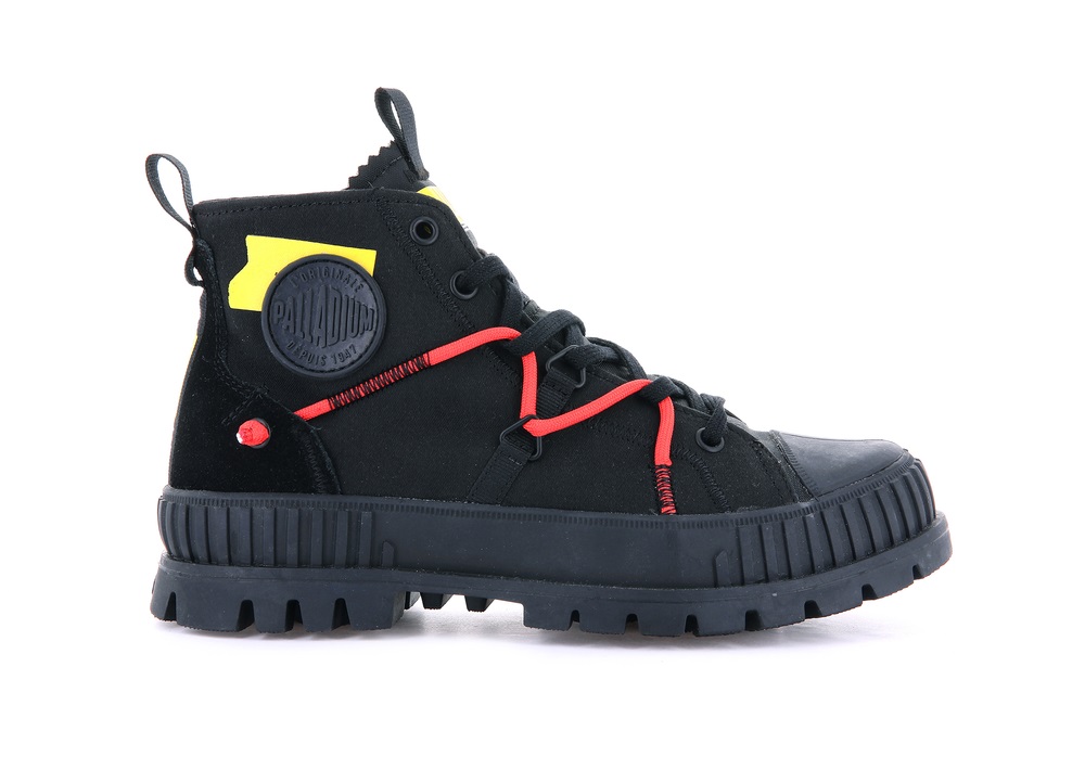 Palladium PALLASHOCK RE-CRAFT Men\'s High Top Sneakers Black | Canada-8126