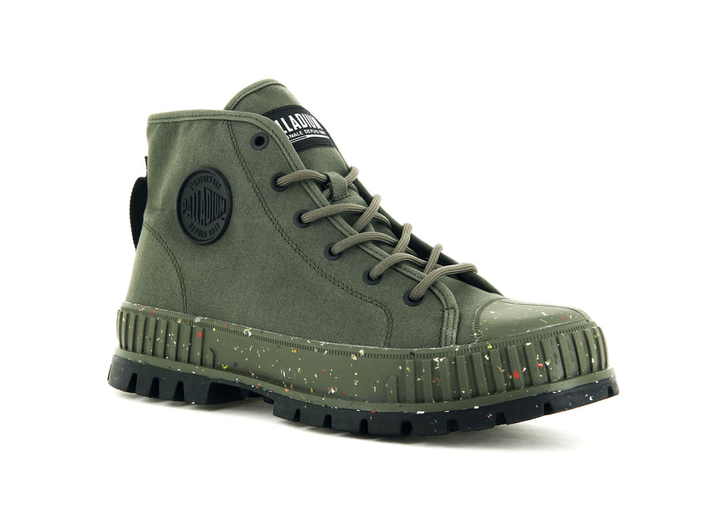 Palladium PALLASHOCK SUPPLY Men's Sneakers Olive | Canada-4326