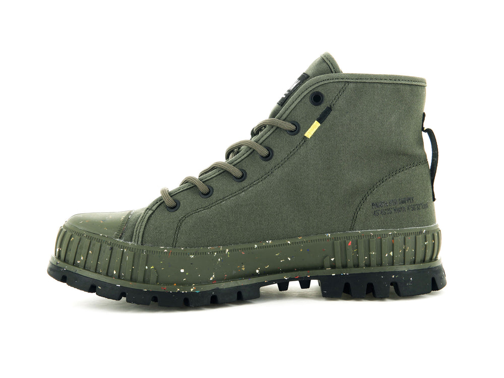 Palladium PALLASHOCK SUPPLY Men's Sneakers Olive | Canada-4326