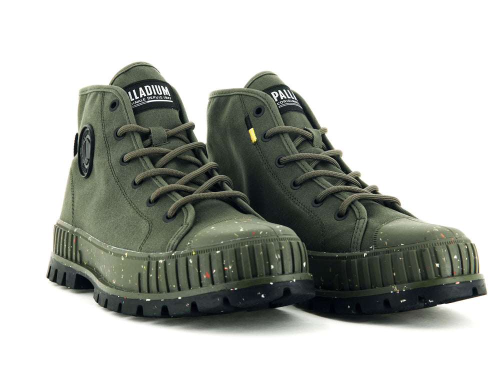 Palladium PALLASHOCK SUPPLY Men's Sneakers Olive | Canada-4326