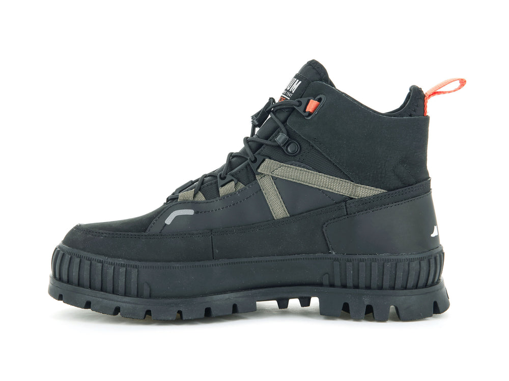 Palladium PALLASHOCK TRAVEL WP+ Men's High Top Sneakers Black | Canada-6804
