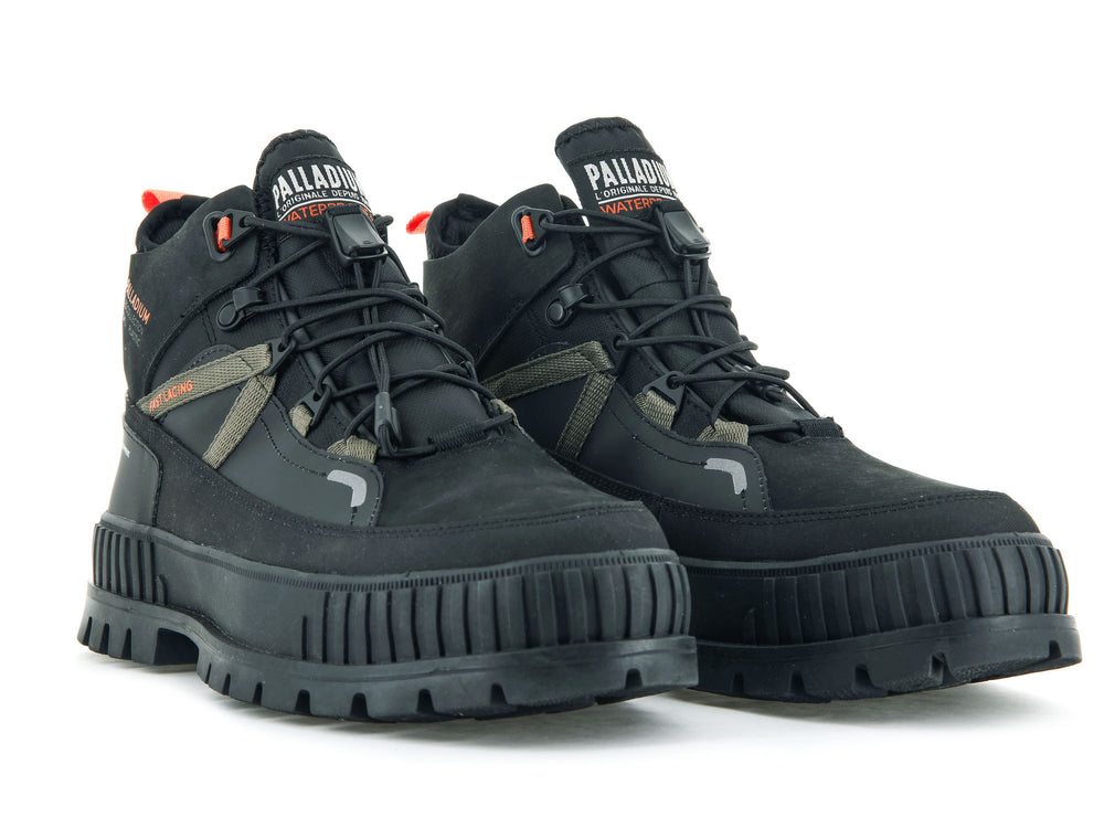 Palladium PALLASHOCK TRAVEL WP+ Men's High Top Sneakers Black | Canada-6804