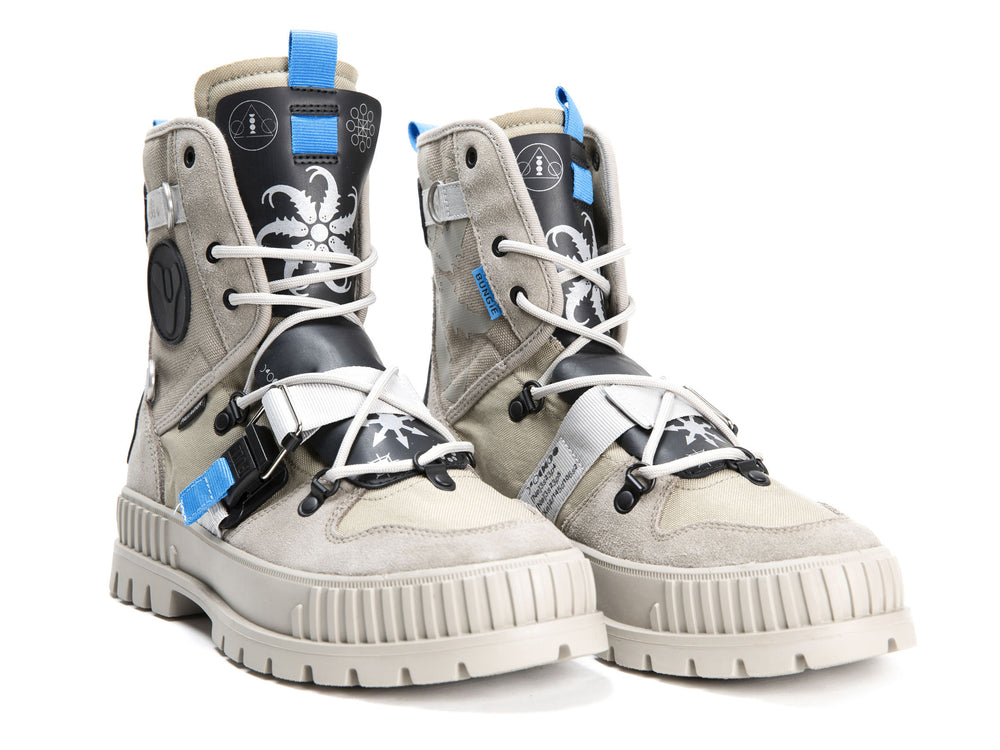 Palladium PALLASHOCK WITCH QUEEN X DESTINY Men's High Top Sneakers Dune | Canada-1702