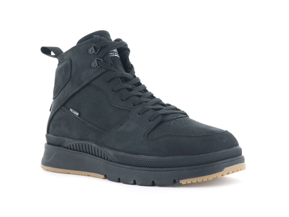 Palladium PALLASIDER HI NUBUCK Men's Winter Boots Black | Canada-5437