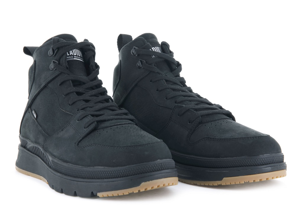 Palladium PALLASIDER HI NUBUCK Men's Winter Boots Black | Canada-5437