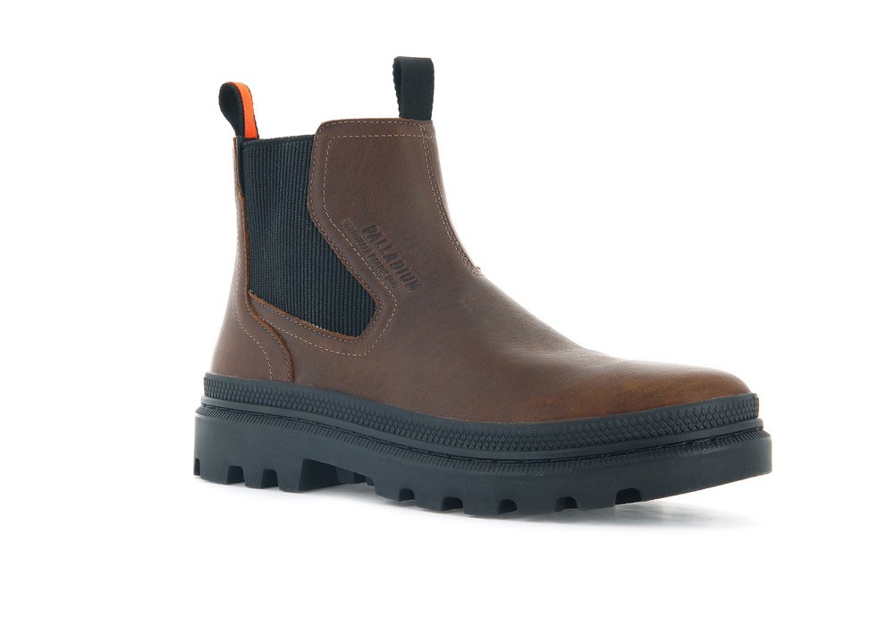 Palladium PALLATROOPER CHELSEA WATERPROOF Men's Chelsea Boots Brown | Canada-4503