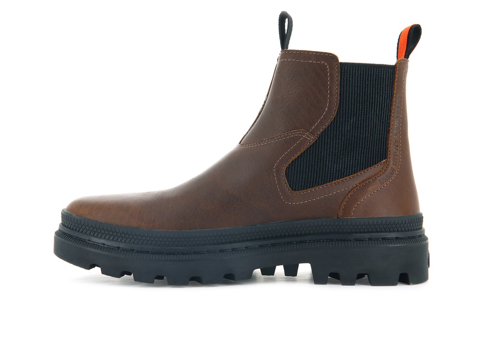 Palladium PALLATROOPER CHELSEA WATERPROOF Men's Chelsea Boots Brown | Canada-4503