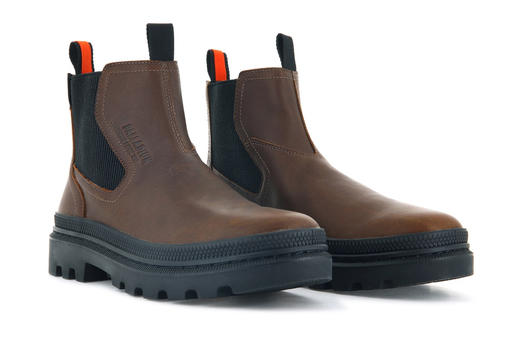 Palladium PALLATROOPER CHELSEA WATERPROOF Men's Chelsea Boots Brown | Canada-4503