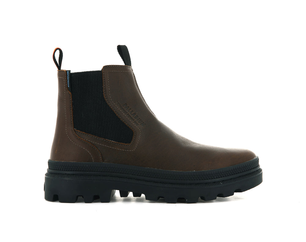 Palladium PALLATROOPER CHELSEA WATERPROOF Men\'s Chelsea Boots Brown | Canada-4503