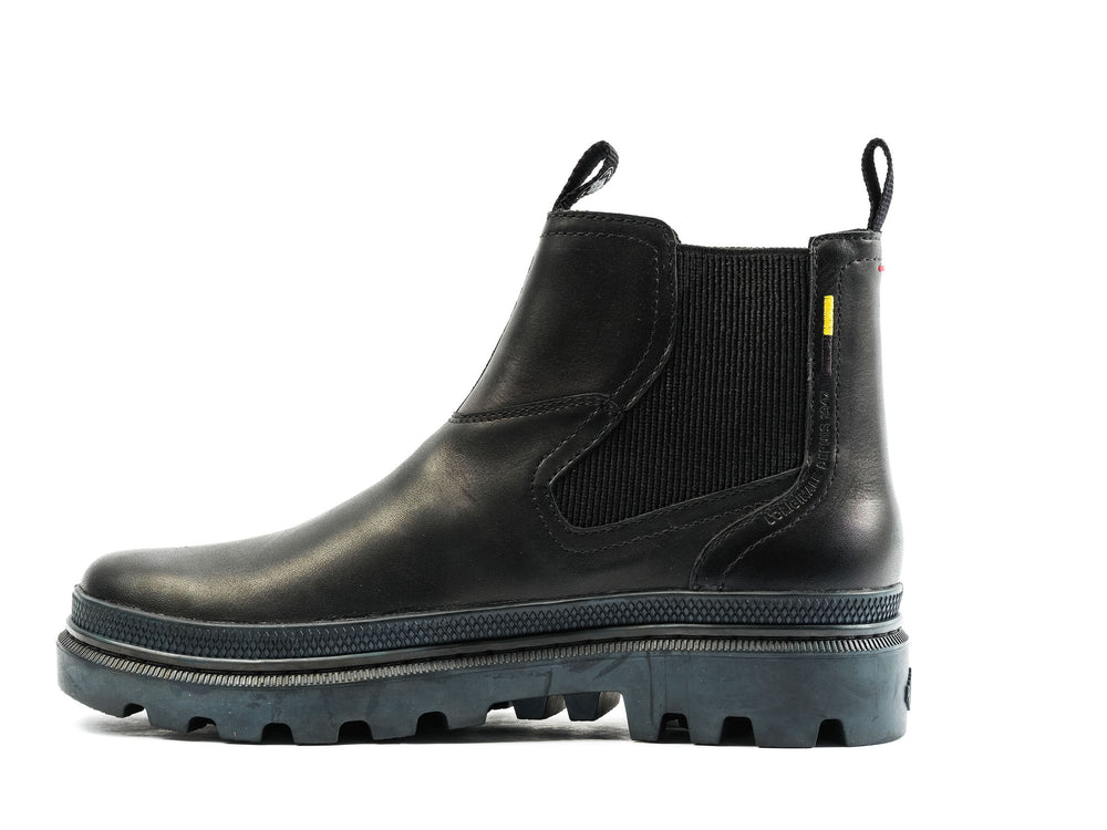 Palladium PALLATROOPER CHE LEATHER Men's Chelsea Boots Black | Canada-8523