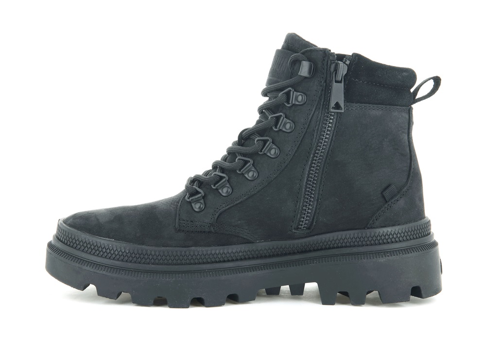 Palladium PALLATROOPER HIKER NUBUCK Women's High Top Sneakers Black | Canada-1473