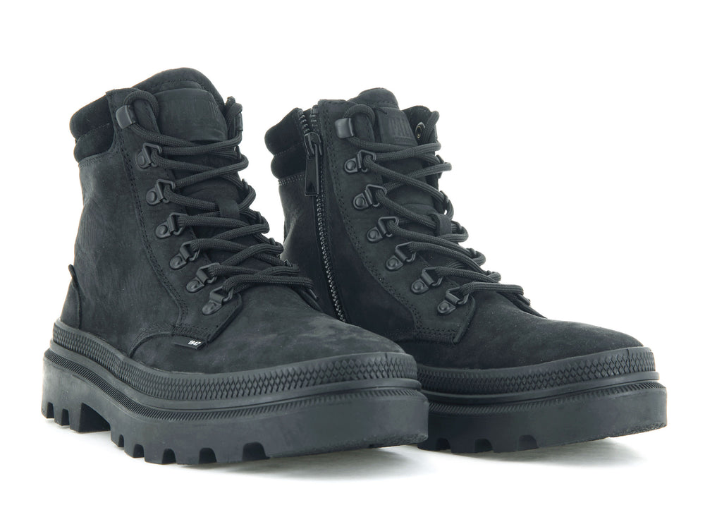 Palladium PALLATROOPER HIKER NUBUCK Women's High Top Sneakers Black | Canada-1473