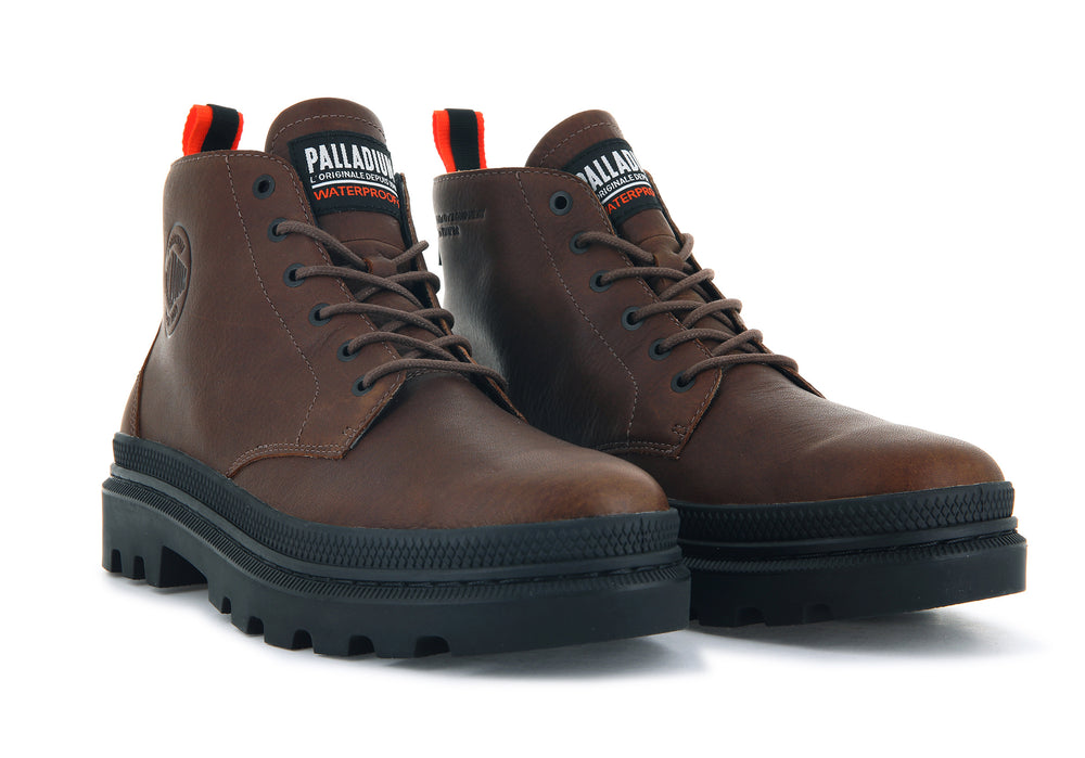 Palladium PALLATROOPER HI WP+ Women's High Top Sneakers Brown | Canada-2359