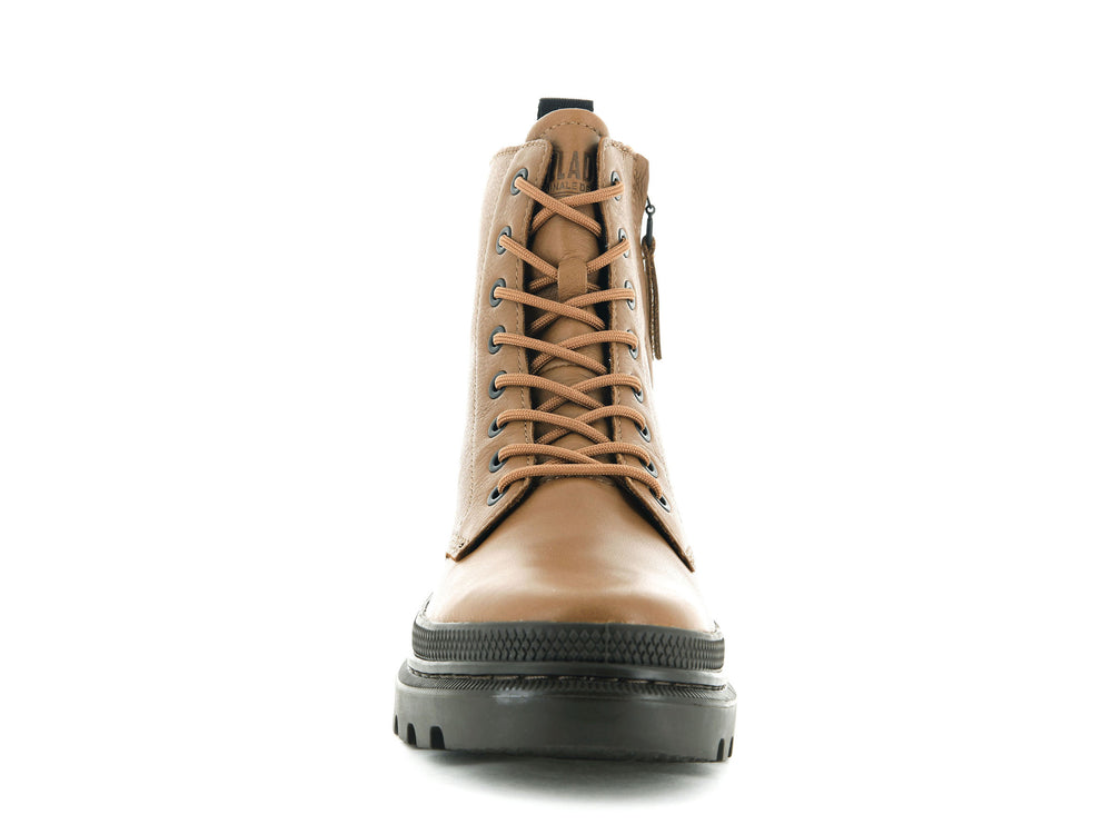 Palladium PALLATROOPER OFF LEATHER Men's Winter Boots Brown | Canada-4815
