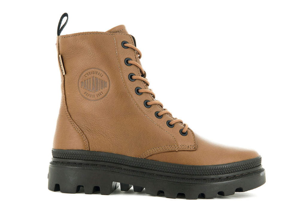 Palladium PALLATROOPER OFF LEATHER Women\'s Winter Boots Brown | Canada-1508