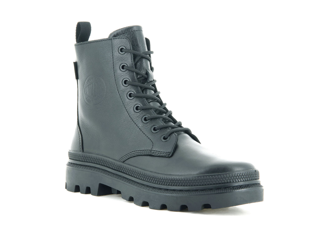Palladium PALLATROOPER OFF LEATHER Women's Winter Boots Black | Canada-8576