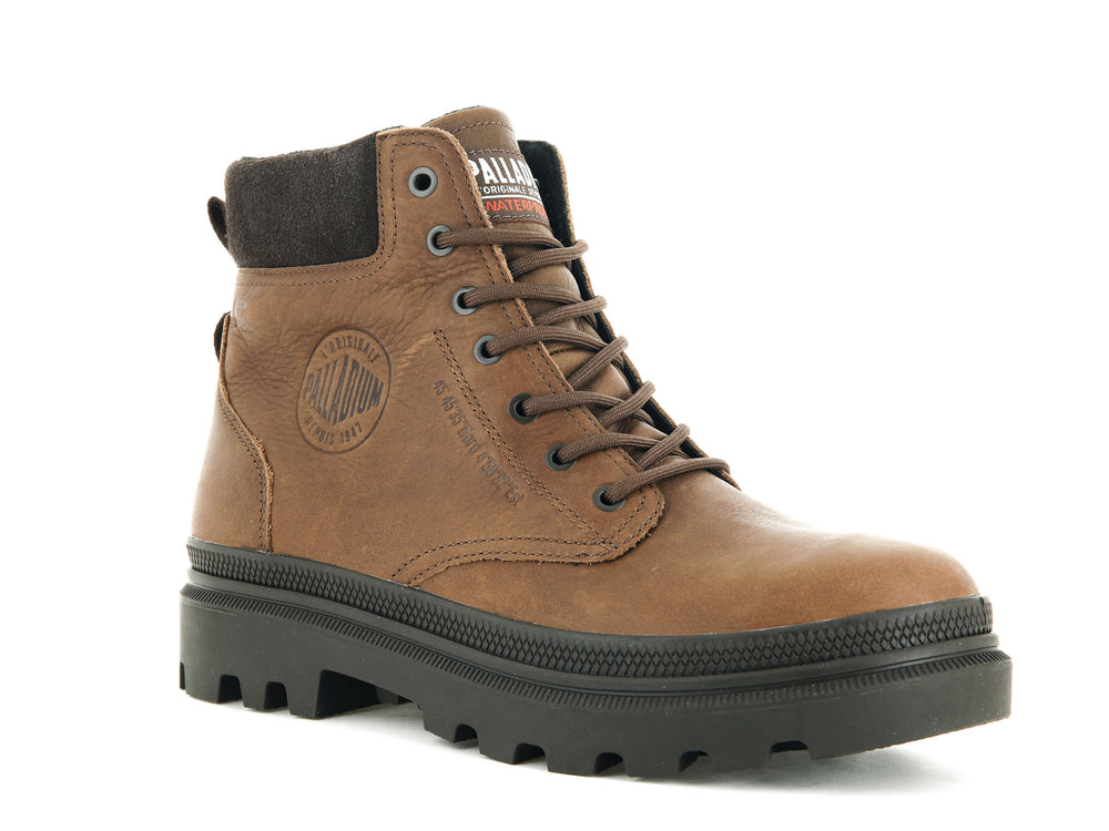 Palladium PALLATROOPER SC WP+ Men's High Top Sneakers Brown | Canada-4138
