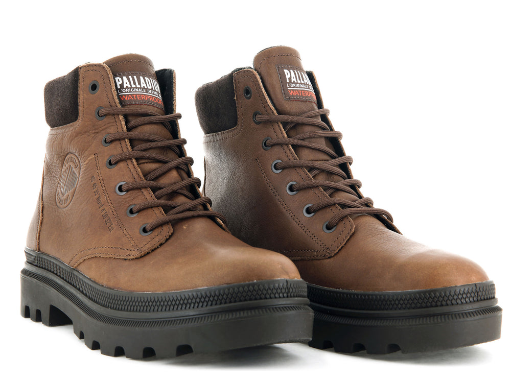 Palladium PALLATROOPER SC WP+ Men's High Top Sneakers Brown | Canada-4138