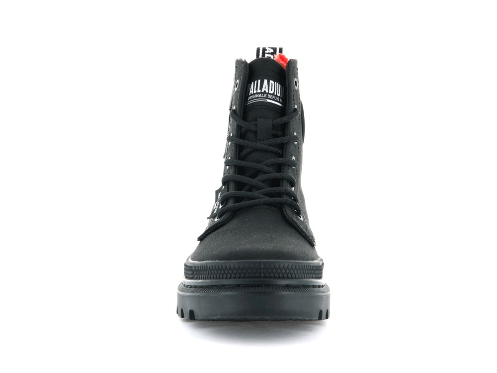 Palladium PALLATROOPER ZIP CANVAS Women's High Top Sneakers Black | Canada-0759