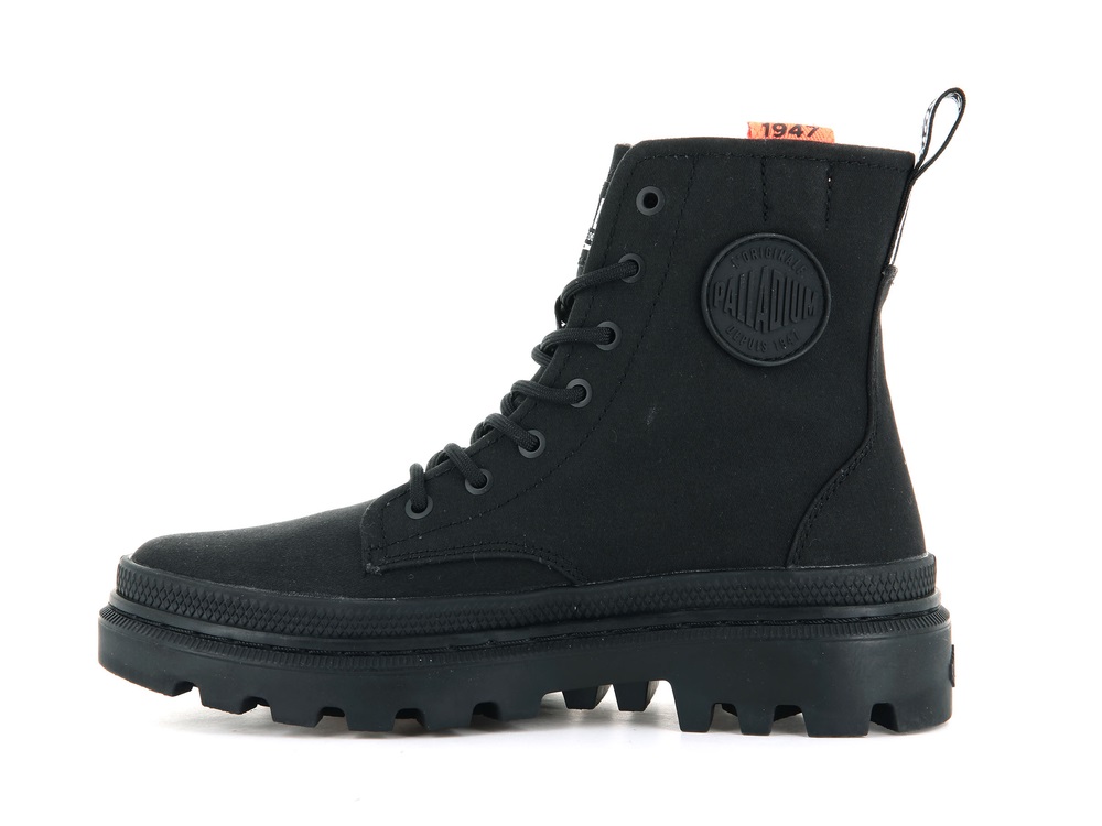 Palladium PALLATROOPER ZIP CANVAS Women's High Top Sneakers Black | Canada-0759
