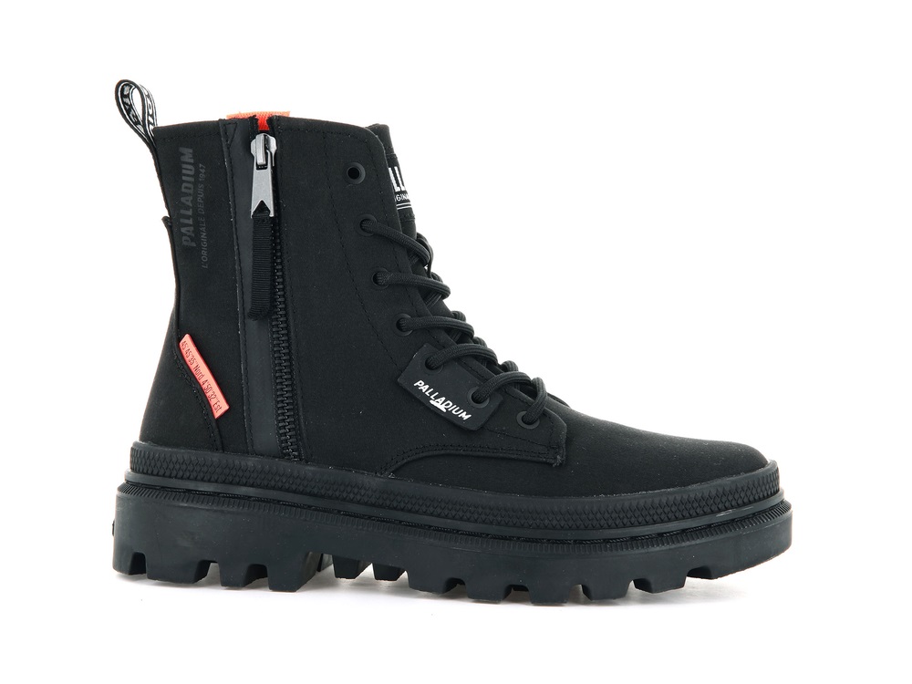 Palladium PALLATROOPER ZIP CANVAS Women\'s High Top Sneakers Black | Canada-0759