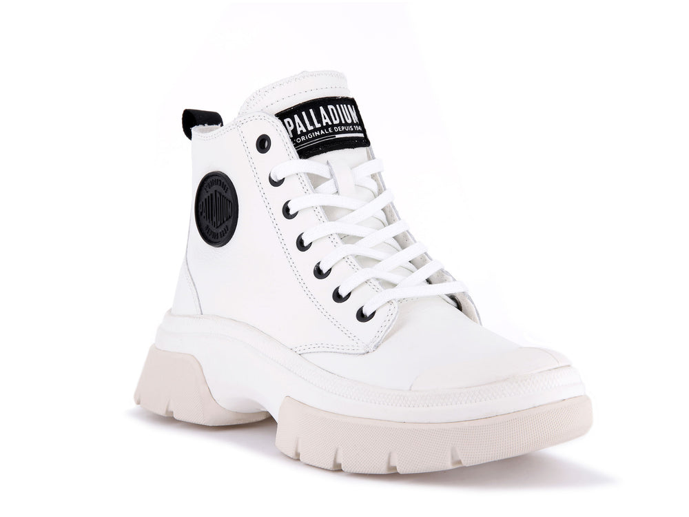 Palladium PALLAWAVE LEATHER Women's Boots White | Canada-2705
