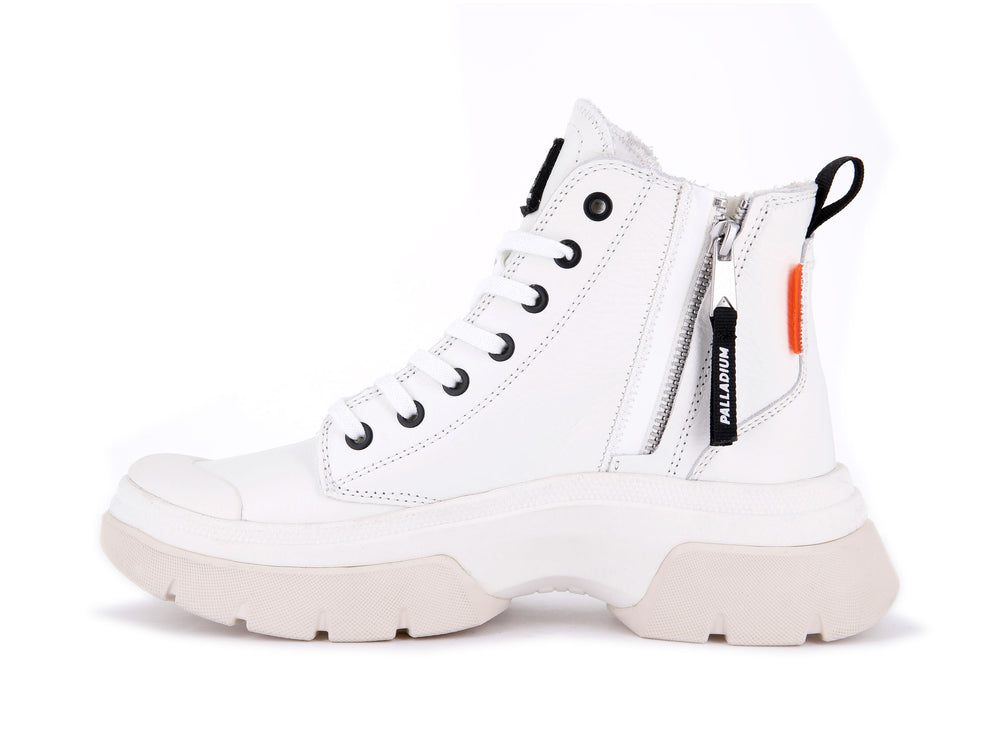 Palladium PALLAWAVE LEATHER Women's Boots White | Canada-2705