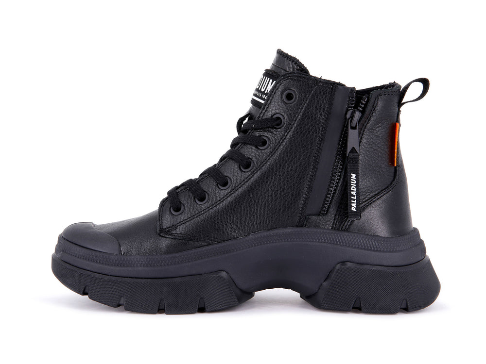 Palladium PALLAWAVE LEATHER Women's Boots Black | Canada-6108