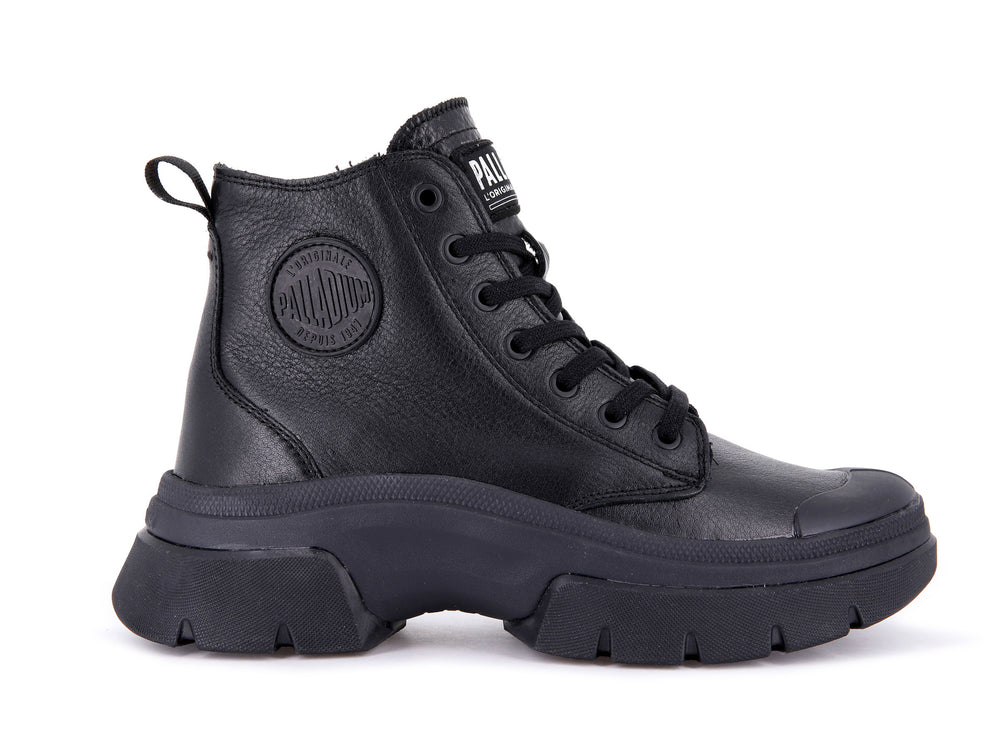 Palladium PALLAWAVE LEATHER Women\'s Boots Black | Canada-6108