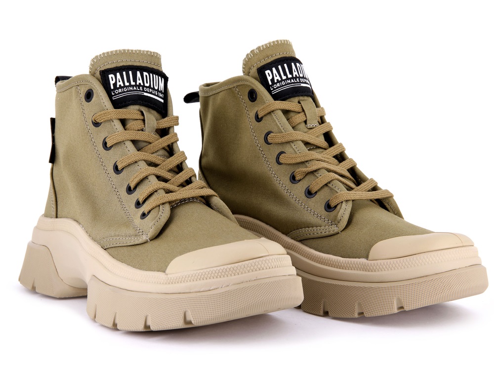 Palladium PALLAWAVE Women's High Top Sneakers Olive | Canada-1038