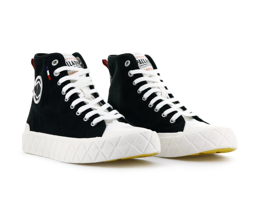 Palladium PALLA ACE CANVAS MID Men's Sneakers Black | Canada-9432