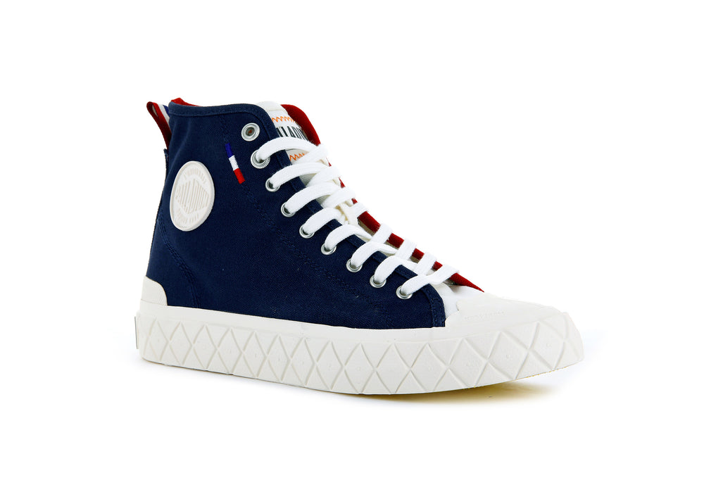 Palladium PALLA ACE CANVAS MID Women's Sneakers Indigo / Red | Canada-8215