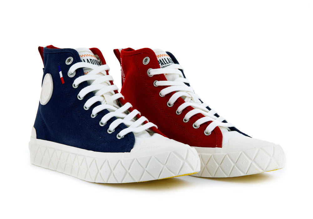 Palladium PALLA ACE CANVAS MID Women's Sneakers Indigo / Red | Canada-8215