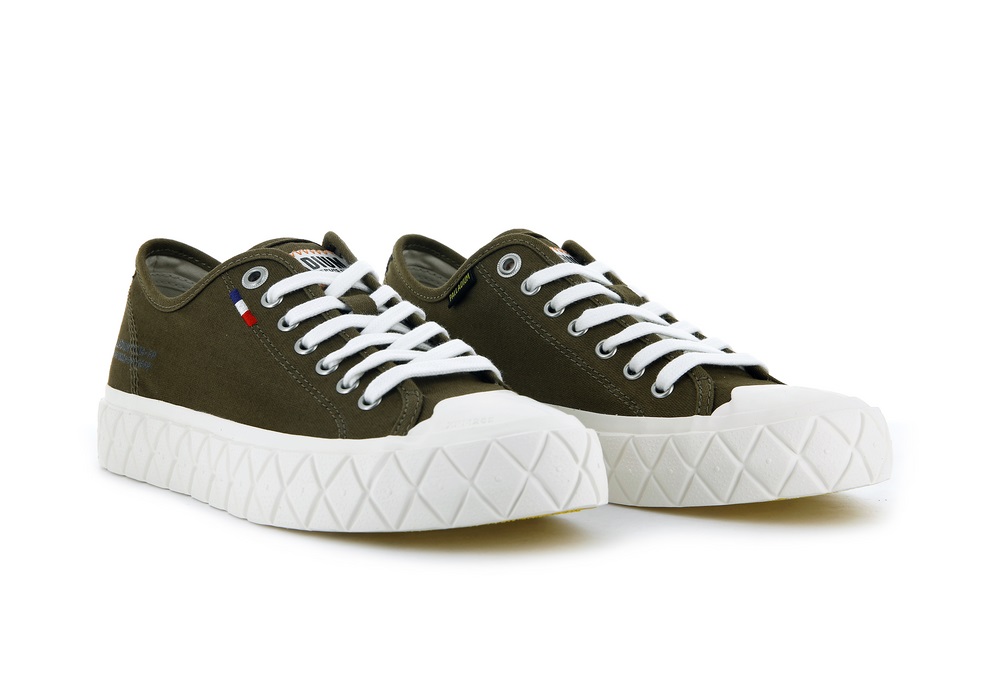 Palladium PALLA ACE CANVAS Men's Low Top Shoes Olive | Canada-1276