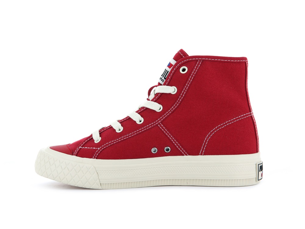 Palladium PALLA LOUVEL Men's High Top Sneakers Red | Canada-7084