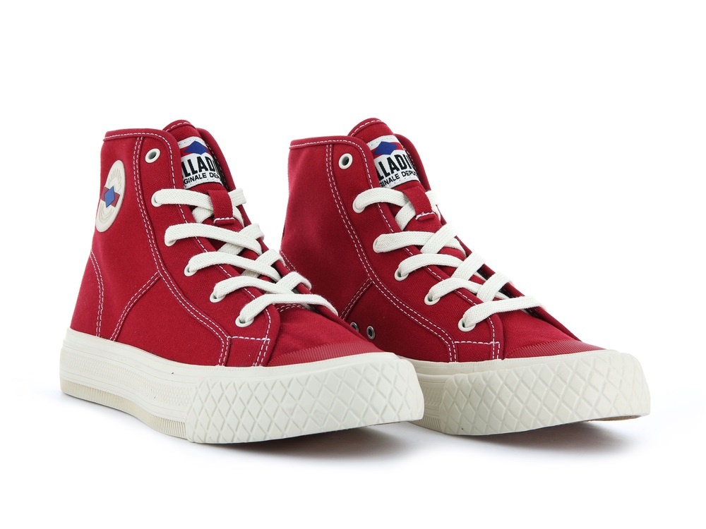 Palladium PALLA LOUVEL Men's High Top Sneakers Red | Canada-7084