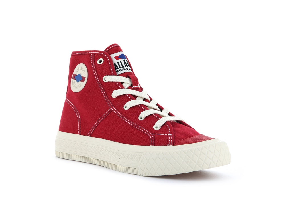 Palladium PALLA LOUVEL Women's High Top Sneakers Red | Canada-5941