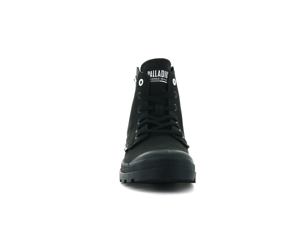 Palladium PAMPA 2 BACK ZIP CANVAS Women's Boots Black | Canada-9472