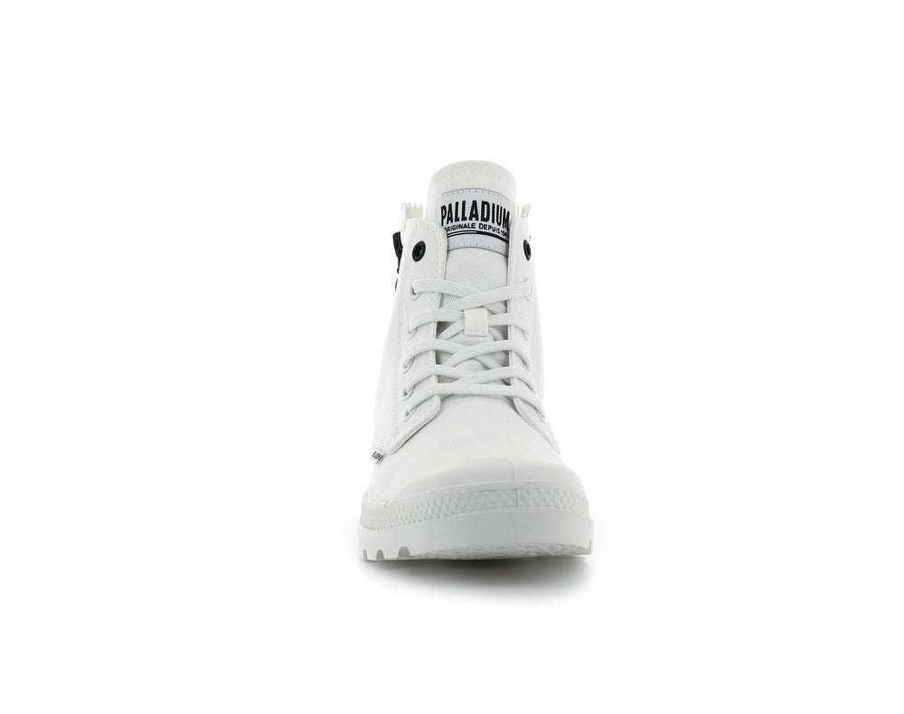 Palladium PAMPA 2 BACK ZIP CANVAS Women's Boots White | Canada-9754