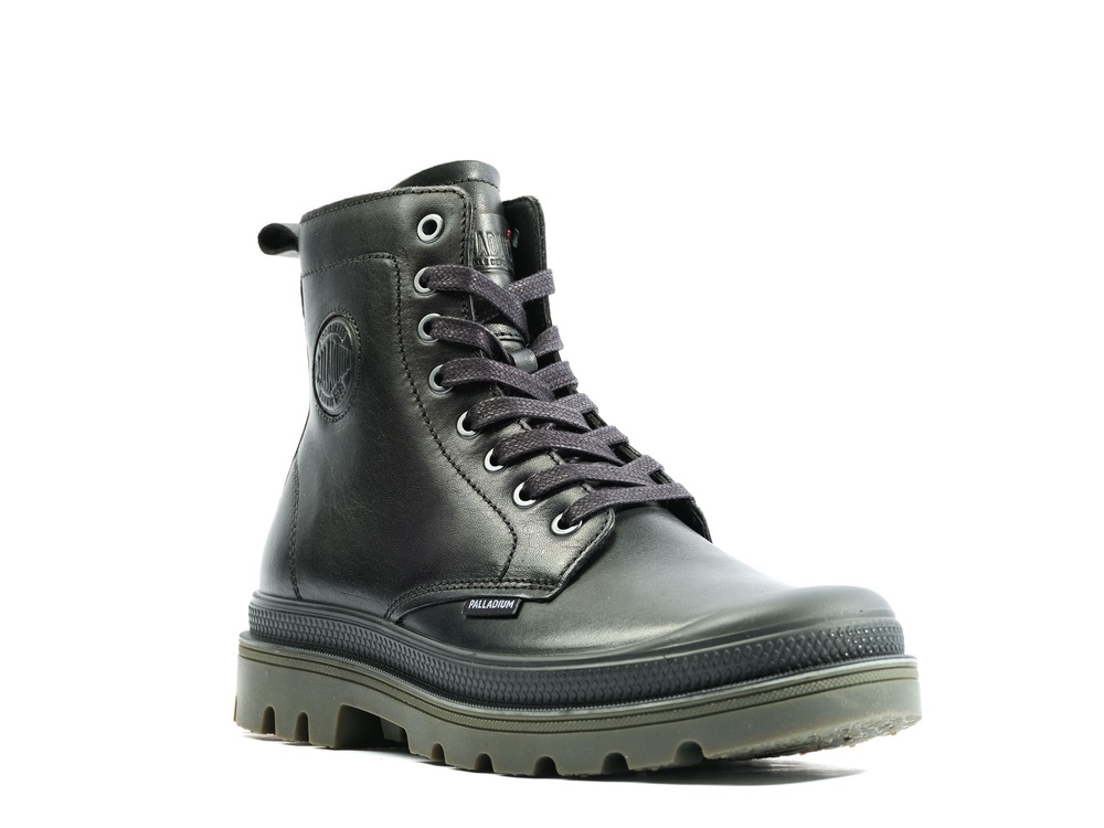 Palladium PAMPA ATELIER HI LEATHER Women's Winter Boots Black | Canada-8596