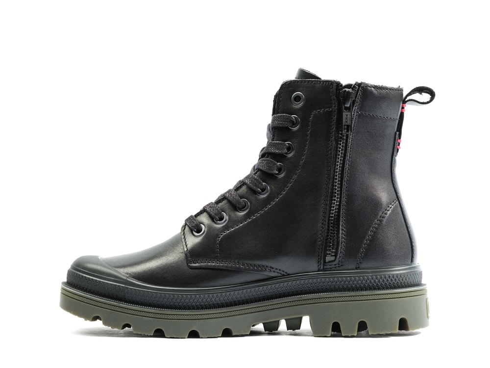 Palladium PAMPA ATELIER HI LEATHER Women's Winter Boots Black | Canada-8596