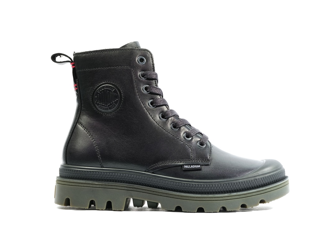 Palladium PAMPA ATELIER HI LEATHER Women\'s Winter Boots Black | Canada-8596